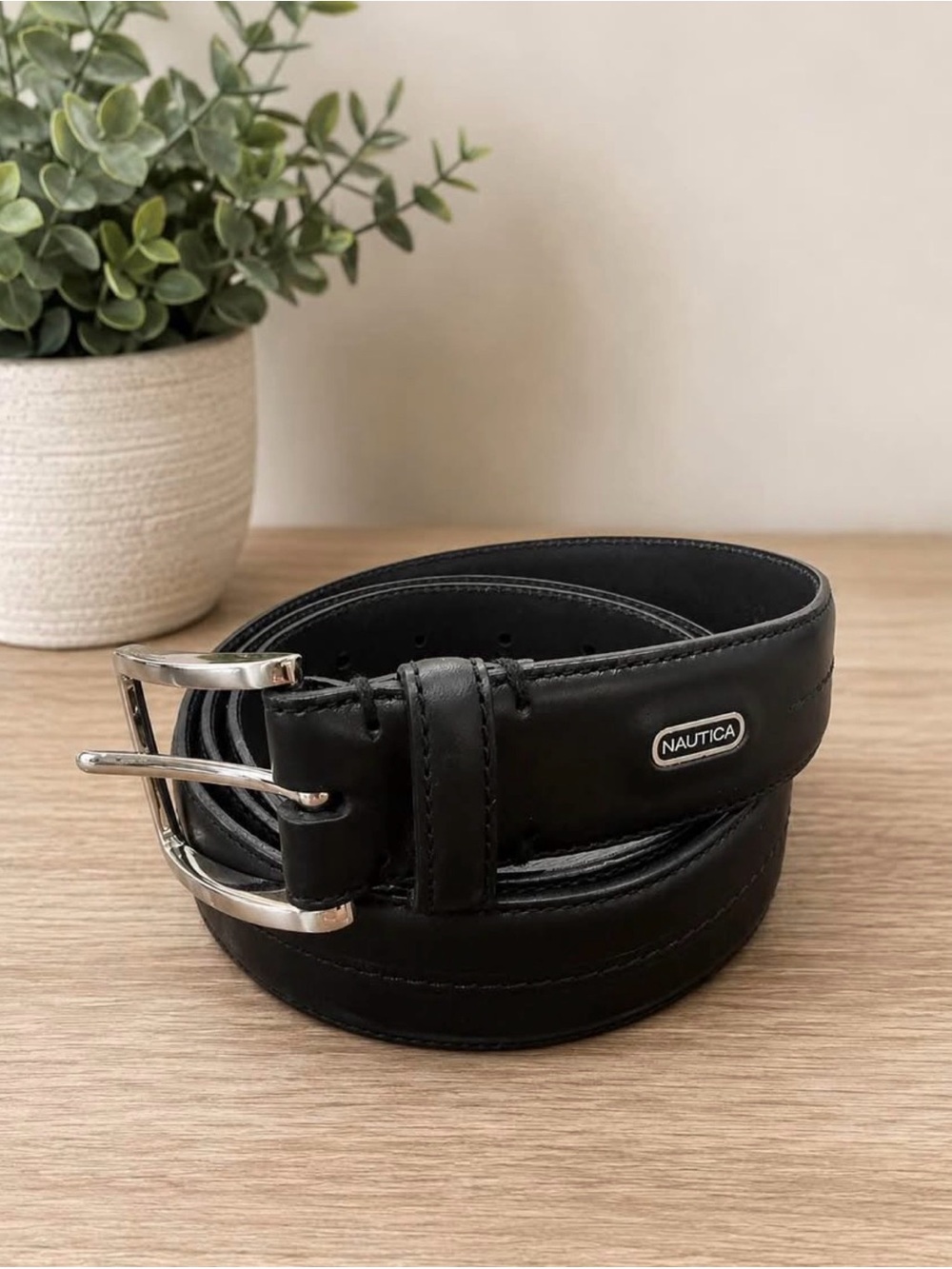 Nautica Genuine Leather Belt – Men’s Size 42/105 – Black